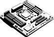 © Abid - Computer Motherboard Outline - Electronic Circuit Board Illustration