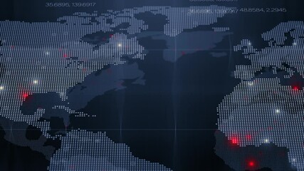 Wall Mural - worldwide digital mapping system network trends bigdata cyber visualization