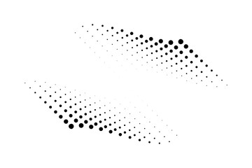 Wall Mural - halftone vector dots curved gradient pattern backgrounds set. curve dotted spots using halftone circ