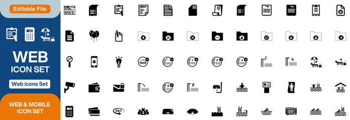 web development set of web icons in line style. developer icons for web and mobile app. code, api, p