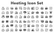 © Iman - Heating Icon Set, Best and Creative Icon Design, sketches, logo illustrations, web symbols, outline style pictograms package isolated on white background. Vector graphics. stock illustration...