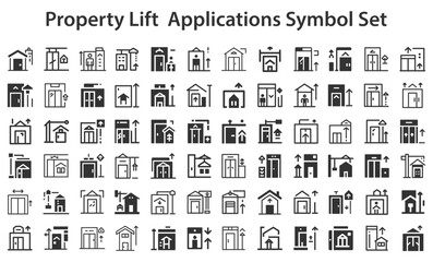 property lift applications symbol set.svg. creative modern icon set, professional symbol download sc