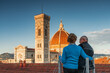 Senior couple looking at the Duomo, Florence, Italy
