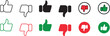 © Habiba Anika - Set of Thumbs up and thumbs down icons set. Like and dislike vector collection on transparent background. vector illustration .