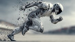 © tossi66 - Dynamic Futuristic Robot Sprinter Accelerating with Motion Blur