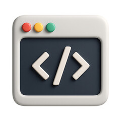 3d code terminal icon with colorful buttons evokes creativity and technology