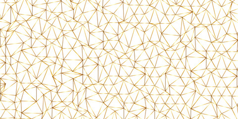 Abstract of simple gold line triangle pattern geometric background .white background creative and geometric shape with white luxury pattern .gold and white geometric background with low poly triangle