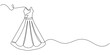 © LINE SIMPLE DRAWING - Single continuous line drawing of a woman's baby dress. Vector editable illustration, monsoon day concept dress continuous one line drawing, woman's baby dress continuous one line drawing, Continuous