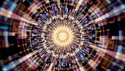 Wall Mural - abstract technology visual with radiant energy and colorful patterns in motion