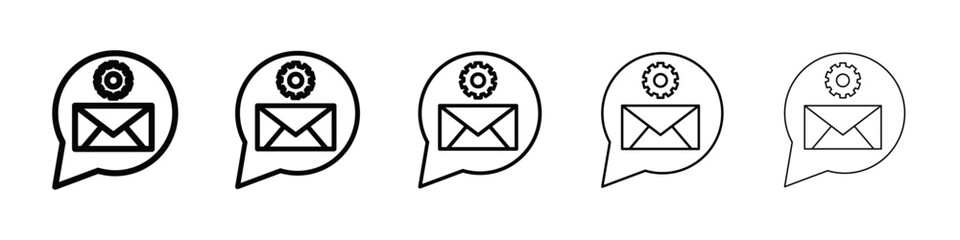 Email settings icon isolated vector on white background set