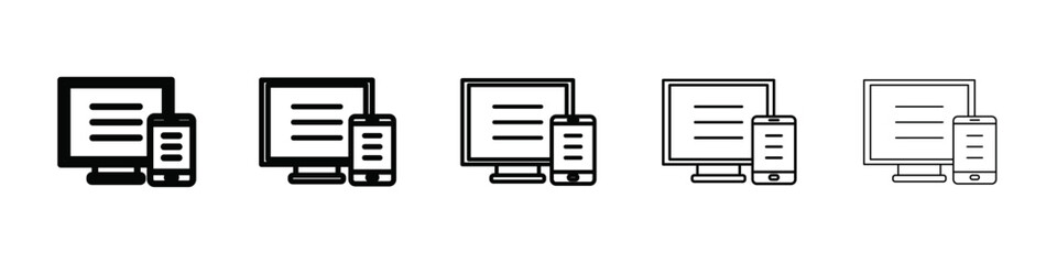 Responsive Design icon isolated vector on white background set