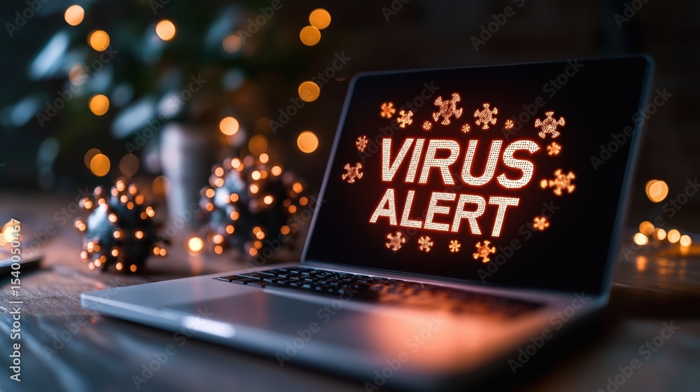 Critical virus alert on laptop screen highlights the urgent need for ...