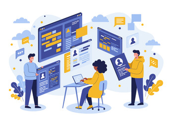 Vector software engineer job illustration