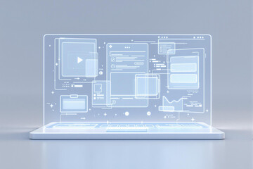 minimalistic futuristic ui concept on transparent display
