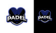 © Andrian - Padel racket logo design. Emblem symbol with shield and star concept for club or team icon