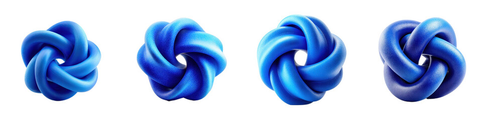 Wall Mural - Blue Knots with Smooth Textures and Vibrant Shades of Color