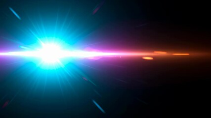 Wall Mural - optical lens flare effect with bright light beam. abstract future technology and energy visualizatio