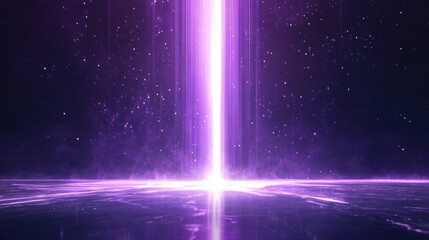 Wall Mural - glowing vertical purple light beams futuristic atmosphere background.