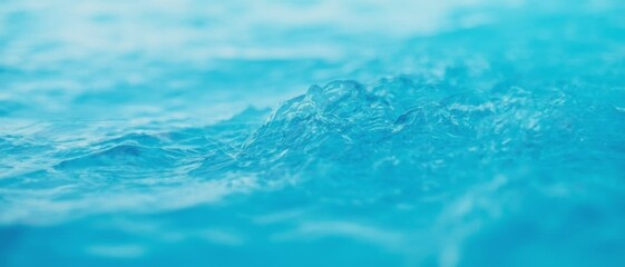 Wall Mural - Turquoise ocean surface: A closeup shot of a calm turquoise ocean water, reflecting the soft light of the sky.