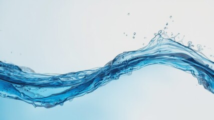 Wall Mural - Water Ripple Serenity: The image is a graceful, close-up view of a blue water ripple that flows across the frame, creating a sense of tranquility. It evokes feelings of peace and serenity.