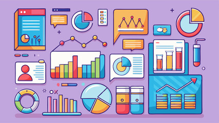 Wall Mural - this vector set features business icons, charts, and infographic elements perfect for professional d