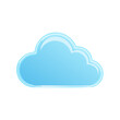 © FryArt - Single blue cloud icon on black background, computer graphic design, weather symbol, simple vector illustration for creative projects