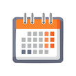 © FryArt - Stylized calendar icon showing a month with marked off days for scheduling and reminders in cartoon style