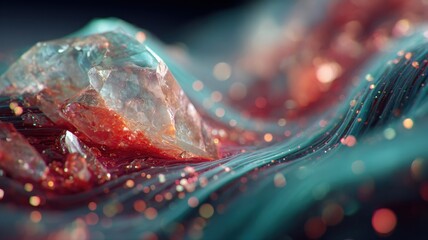 Wall Mural - stunning close-up of vibrant crystal formations with colorful background