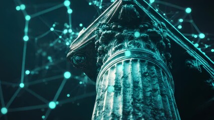 Ancient column, digital network