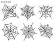 © Badman - Spiderweb icon set. Outline set of spiderweb vector illustration, Halloween decoration element on a white background