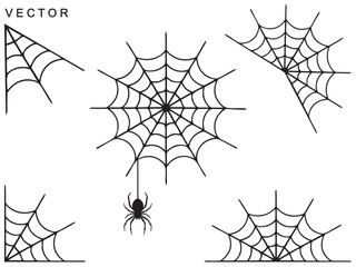 Spiderweb icon set. Outline set of spiderweb vector illustration, Halloween decoration element on a white background
