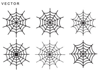 Spiderweb icon set. Outline set of spiderweb vector illustration, Halloween decoration element on a white background