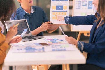 Wall Mural - a design team focused on analyzing interface layouts and brainstorming to improve the user experienc