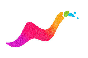 Wall Mural - vibrant, abstract wave design with gradient of pink, orange, and blue hues, creating dynamic and ene