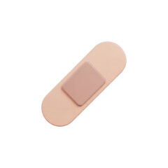 adhesive bandage plaster for wound healing on transparent background. medical patch illustration for