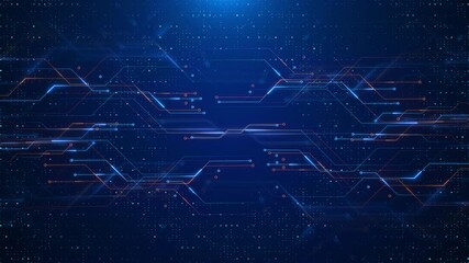 Wall Mural - abstract computer technology blue diagram data information artificial intelligence background futuri