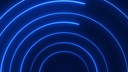 Wall Mural - abstract digital technology tunnel background of blue lines forming futuristic tunnel. future techno