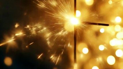 Wall Mural - a close-up view of a firework exploding on a dark background