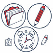 © Adobe  - Time management organization productivity icons