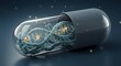 © Eko - A capsule containing genetically modified probiotics with labeled strands of DNA futuristic health tech 2