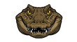 © mr. arsad - vector art line of angry alligator or crocodile face with fire effect and siluet effect suitable for mockup and logo product of team isolated white background