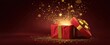 © MP Studio - The magical red gift box bursting with golden sparks of joy.