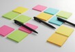 © Afrizal Oficiall - Colorful Sticky Notes and Pens Organization and Planning Supplies