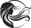© Emruzzoha - Minimalist Woman Profile Silhouette Inside Circle FrameModern Woman Head Silhouette – Elegant Beauty Vector