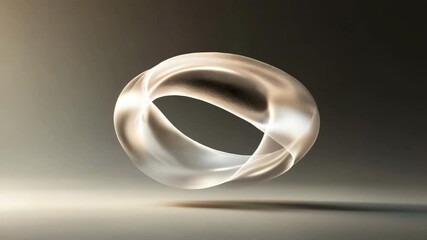 Abstract Glowing Loop: A captivating 3D rendering of an illuminated, abstract loop floats elegantly against a softly lit background, showcasing intricate design and subtle shadows. 
