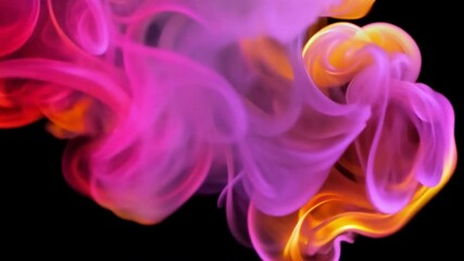 Wall Mural - abstract colorful smoke swirl on dark background capturing dynamic movement and ethereal beauty in a