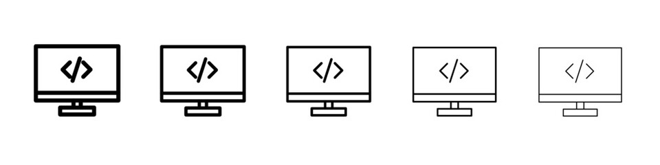 coding program icon Flat design on isolated background