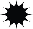 © Art by Redu - black burst explosion shape icon, comic starburst blank vector illustration isolated on white