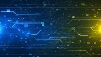 Abstract futuristic digital technology background. Artificial Intelligence circuit lines design. AI, Deep Machine Learning, Technological Brain AI chip circuit board. advancement integration electric