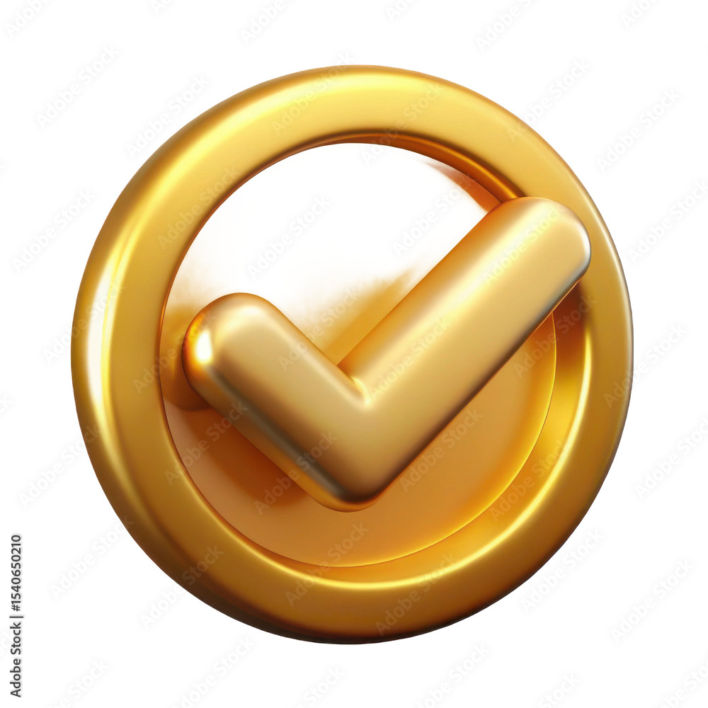 Ilustração Golden check mark icon symbol vector illustration for ...